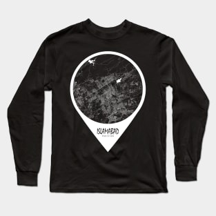 Islamabad, Pakistan City Map - Travel Pin Long Sleeve T-Shirt